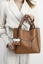 Simple Office Spliced Large-Capacity Tote Bag