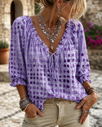 Blusa de lunares con encaje