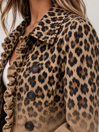 Ombré Leopard Print Ruffle Jacket