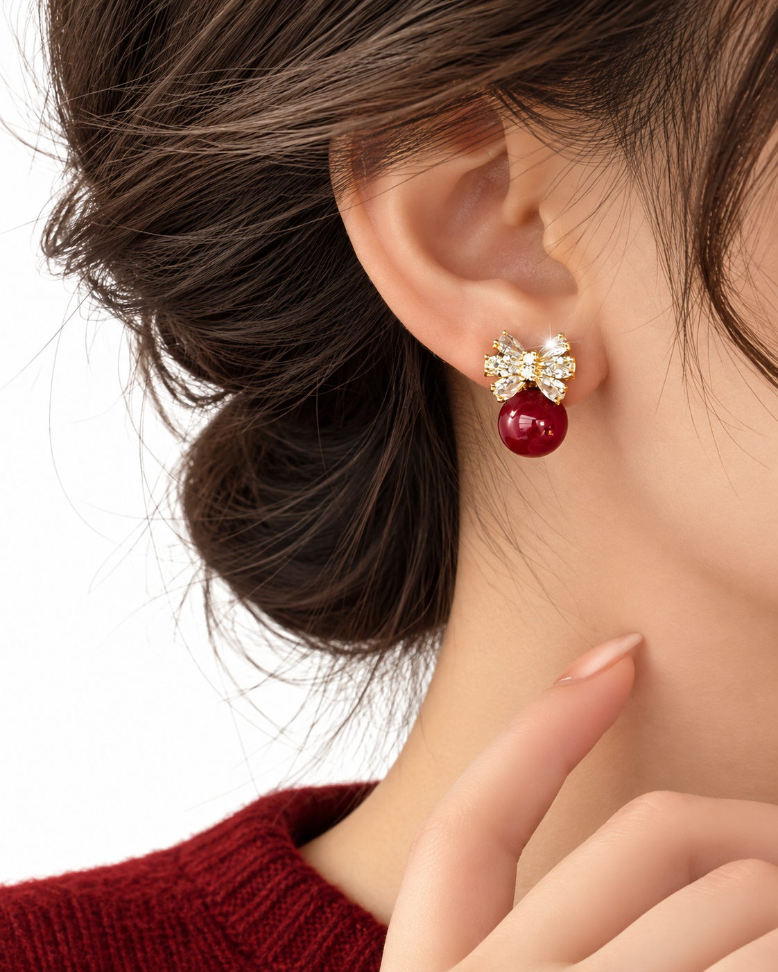 Elegant Bow Pearl Earrings