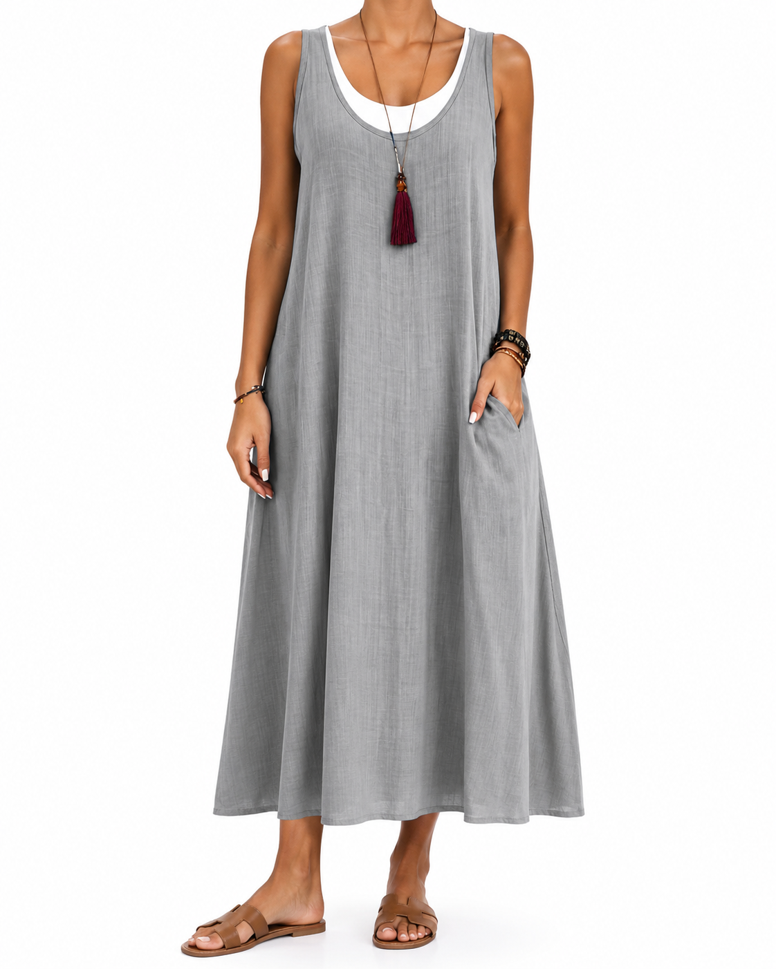 Strapless layered summer dress