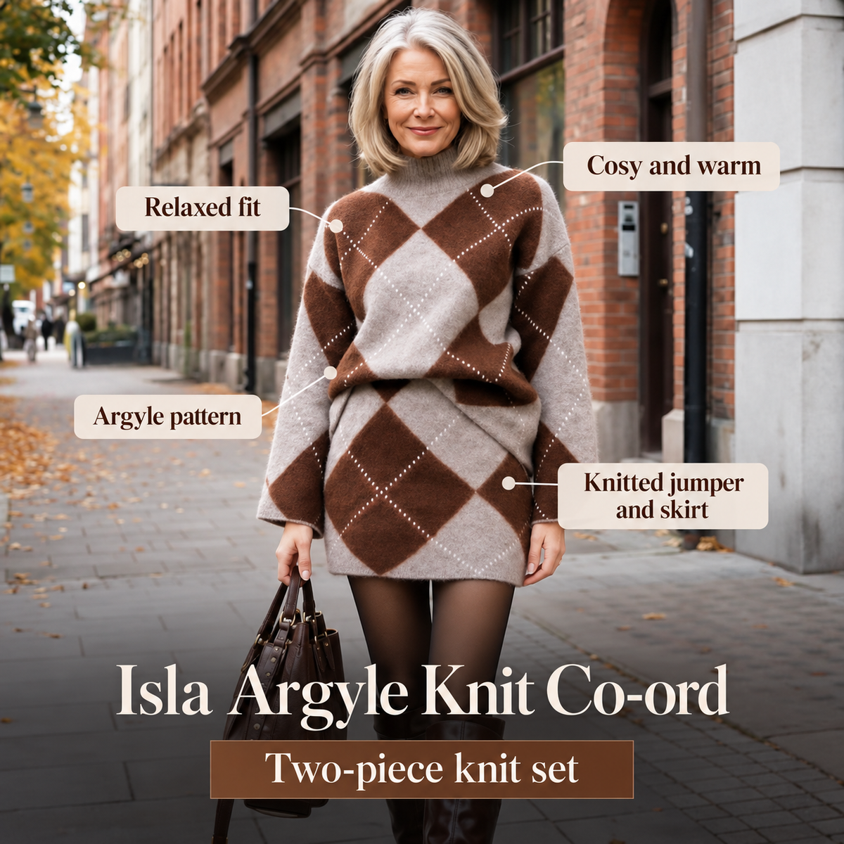 Isla Argyle Knit Co-ord
