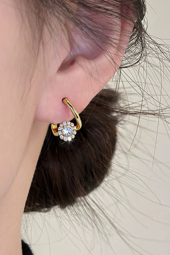 Elegant Rotatable Diamond Earrings