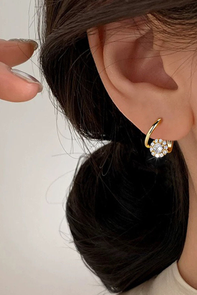 Elegant Rotatable Diamond Earrings