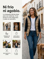 NORA CHALECO ACOLCHADO CON MANGAS DE SUDADERA Y CAPUCHA