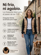 NORA CHALECO ACOLCHADO CON MANGAS DE SUDADERA Y CAPUCHA
