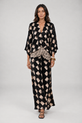 MARINA VESTIDO NEGRO MAXI DE ESTAMPADO MOSAICO