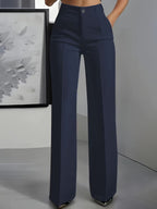 Pantalón de cintura alta con diseño refinado